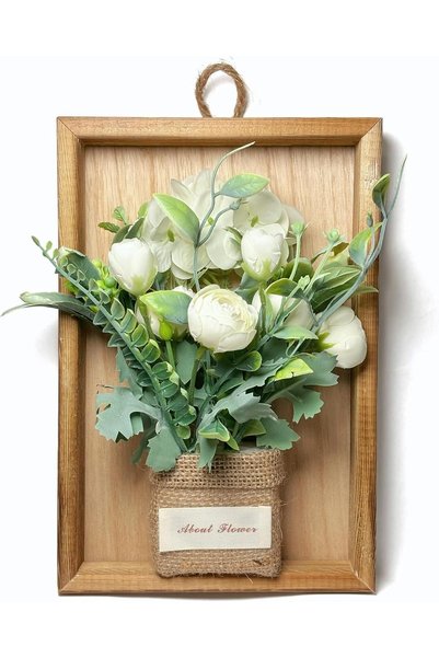 Generic Artificial Hanging Plants Wall Décor in Wooden Frame (22.8 x 15.5 cm)...