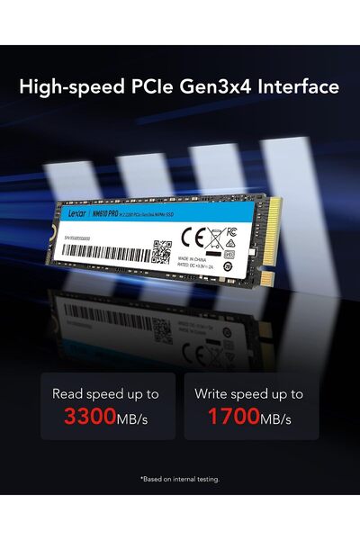 HANEL NM610PRO 500GB SSD, M.2 2280 PCIe Gen3x4 NVMe 1.4 dahili, 3300 MB/sn'ye kadar okuma, 1700 yazı, dahi