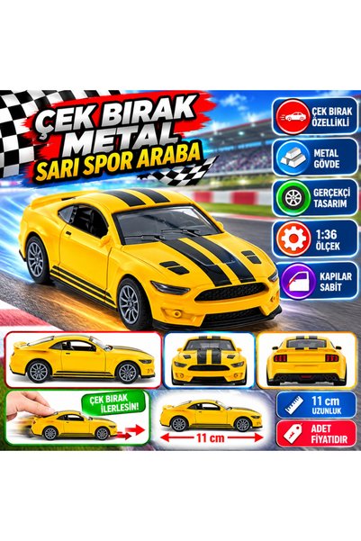 NW NessiWorld Pull-Back Metal Yellow Sports Car