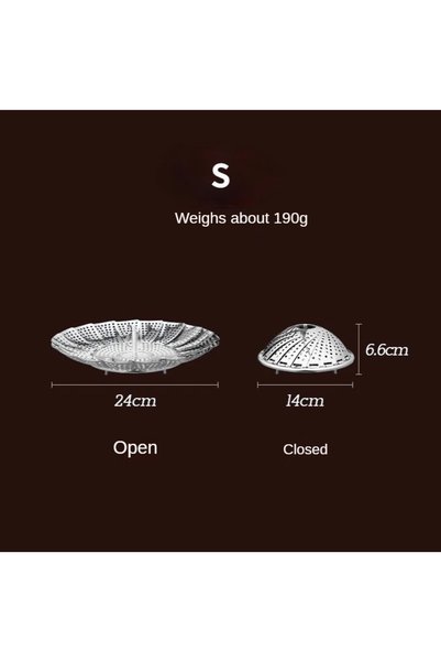 Choice سلة بخار قابلة للطي من الفولاذ المقاوم للصدأ للمطبخ، قطعة واحدة، لحمل ...