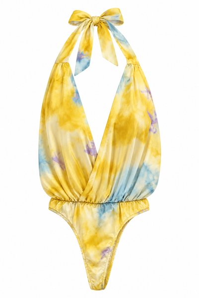 My Blog Yellow Chiffon Backless Blouse - 2y107208