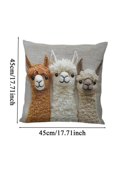 Choice A Cute Alpaca Print Throw Pillow Cover 18x18 Inch Soft Farmhouse Decor...
