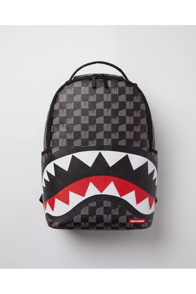 Uğur Bags Siyah Gri Dama Desenli Spray Köpekbalığı Ağzı Detaylı Streetwear Un...