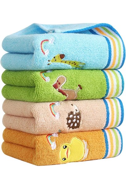 Generic Baby Washcloths, 4 Pack Kids Washcloth Towels, 100% Cotton Kids Face ...