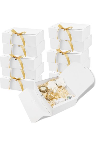 Generic Gift Boxes with Lids,10 PCS 20x20x10 cm Kraft Paper Gift Wrap Boxes,w...
