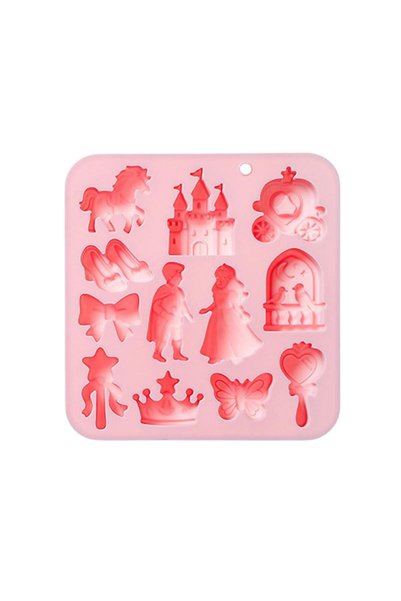 Choice Pink 【SSummer10】12 Cavity Prince, Princess Silicone Mold 3d Bow, Castl...