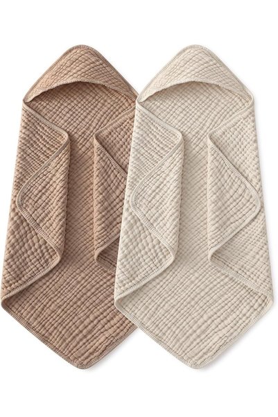 Generic Hooded Baby Towels for Newborn 2 Pack 100% Muslin Cotton Baby Bath To...