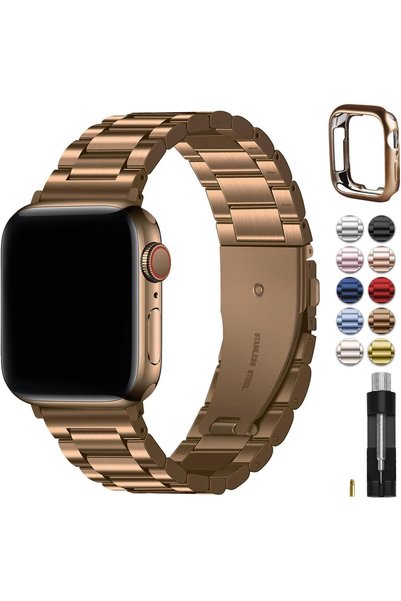 Generic Metal Band with Case Compatible with Apple Watch Strap 49mm 46mm 45mm...