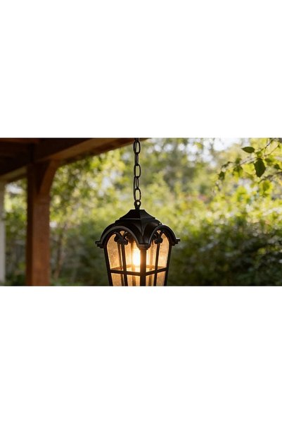 Generic Brand Black Outdoor Wall Sconce Lantern with E27 Base Classic