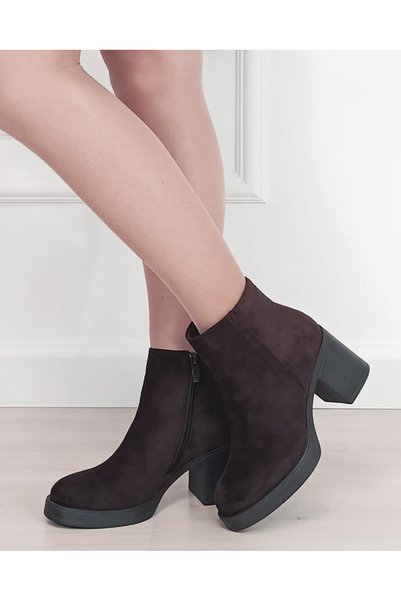 MARQUIIZ Botine maro ciocolat cu toc bloc B-6322-1 117