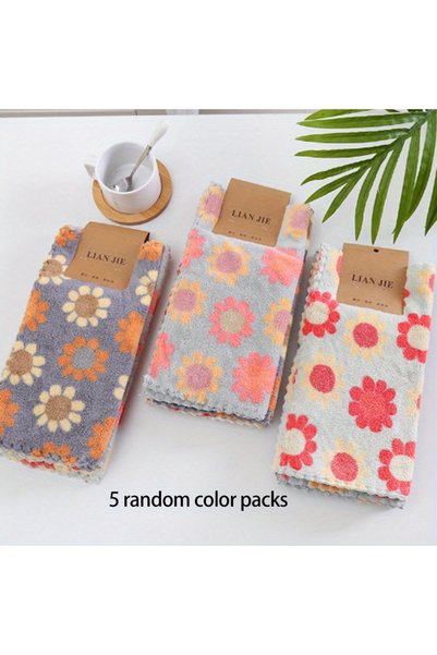 Choice 5pcs Random color 5PCS 5PCS Colorful Cleaning Towels, Super Soft Quick...