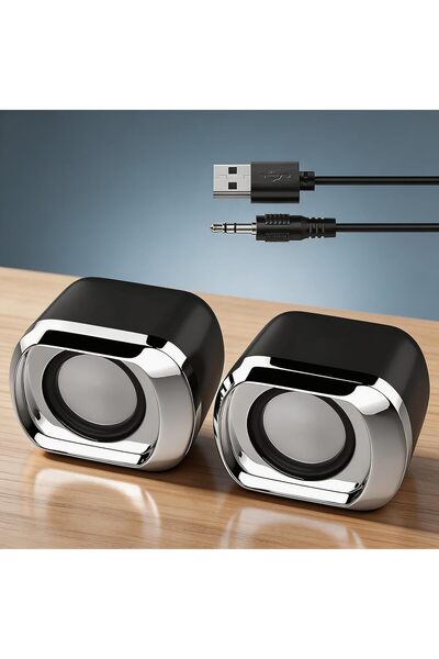Generic مكبرات صوت مدمجة تعمل بـ USB للكمبيوتر المكتبي والمحمول، سماعات ستيري...