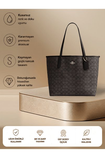 Generic Brand Tote Bag In Signature Canvas Women's Fashion Versatile Large Ca...