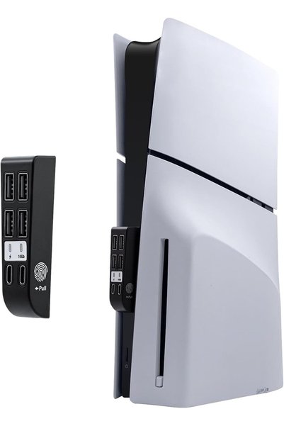 Generic محول USB 6 في 1 لجهاز PS5 Slim، محول توسعة عالي السرعة مع منفذ بيانات...