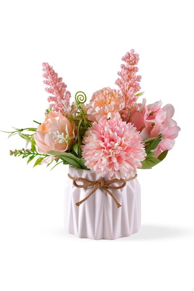 Generic Artificial Flowers Hydrangea, Artificial Potted Flowers with Ceramic ...