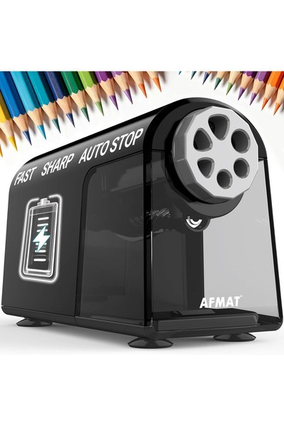 Generic Electric Pencil Sharpener Heavy Duty, 6 Holes, Cordless & Rechargeabl...