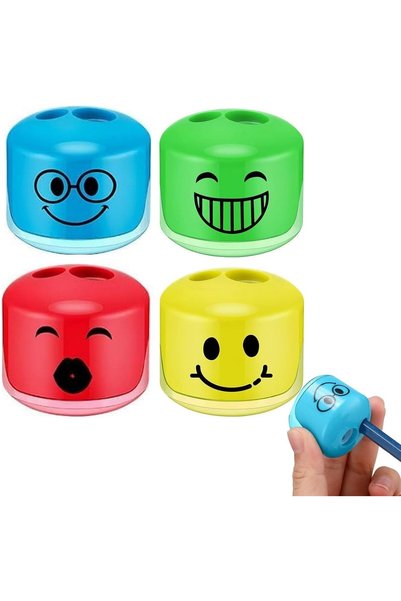 Generic Pencil Sharpeners, 4 Pcs Dual Hole Manual Sharpener for Kids & Adults...