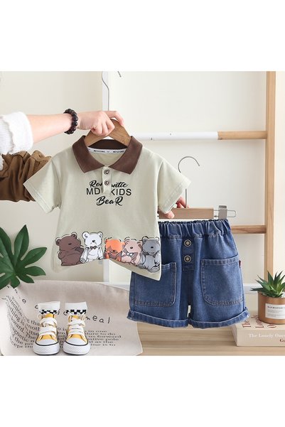 nannie Set din 2 piese pentru băieți: tricou și pantaloni din denim Sergiu – ...