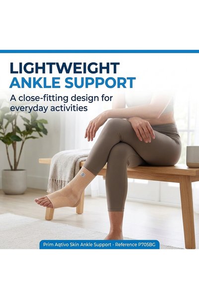 THERABAND Prim Aqtivo Skin Elastic Ankle Support with Silicone Malleolar Pads...