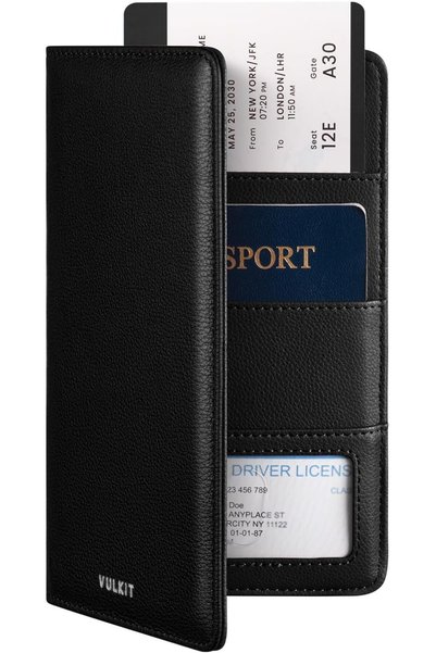 Generic Passport Wallet for Travel RFID Blocking Premium Leather, Top Grain