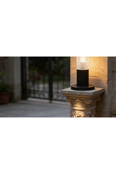 Generic Brand 23cm black garden lantern E27