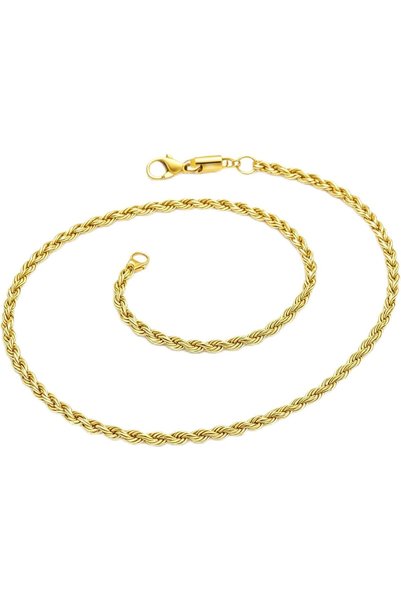 Generic Father's Day Gifts 18K Real Gold Plated Rope Chain Necklace for Men &...
