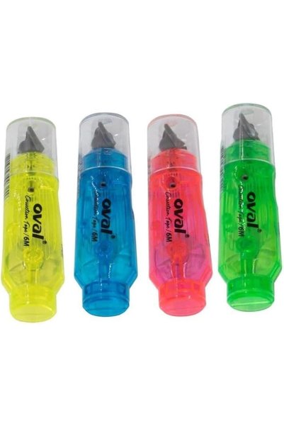 Generic شريط تصحيح 5 مم × 6 متر، 4 قطع بألوان متنوعة (أزرق، أخضر، أحمر، أصفر)...