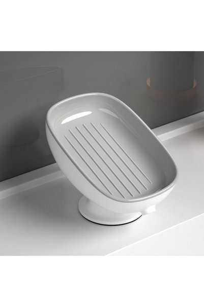 Choice 1 Pcs Grey 1 PCS Bathroom Soap Rack, Countertop Drain Soap Box with Su...