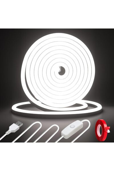 Generic شريط إضاءة نيون LED بطول 3 متر/9.84 قدم، إضاءة نيون مرنة مقاومة للماء...