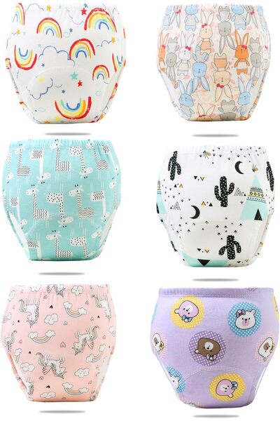 Generic 6 Packs Baby 6 Cotton Reusable Training Pants, Potty Training Underwe...