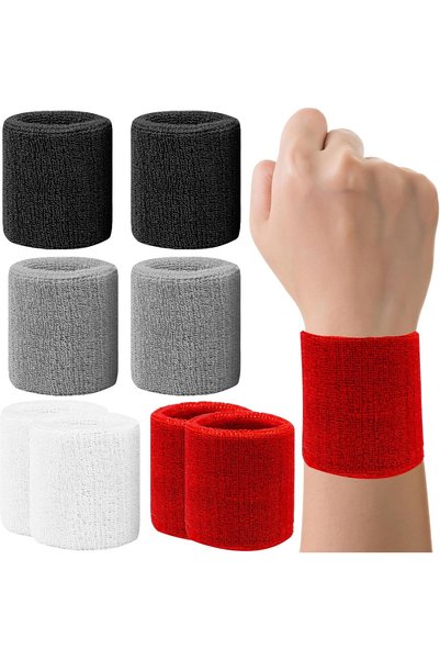 Generic 8 Pack Wrist Sweatbands Tennis Wrist Bands Absorbent Sweat Band for M...
