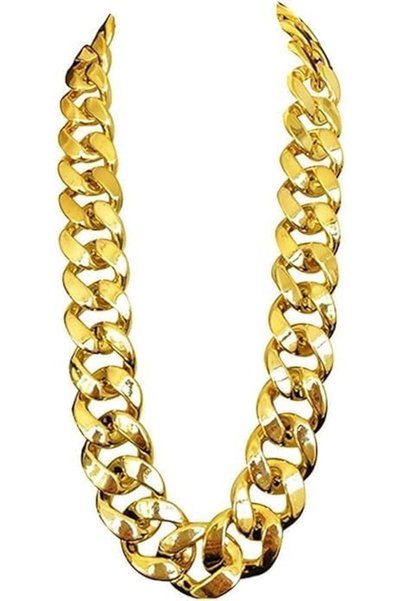 Generic Big Chunky Plastic Hip Hop Chain Necklace for Men, Fake Gold Plated C...