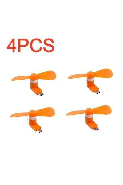 Choice 4PCS Orange 8/4/2/1Pcs Type-C Mini Portable Micro Fan Mobile Phone Min...