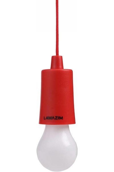 Generic Light Bulb with 1m Pull Cord - Red LED Hanging Lamp