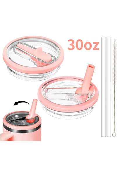 Choice Pink-2pcs-30oz 2 Pack 30/40 oz Tumbler Detachable Flip Straw Lid Repla...