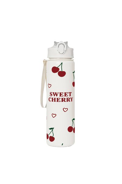 Choice 750ML C 750ML Cute Strawberry Cherry Flower Bowknot Printed Tumbler wi...