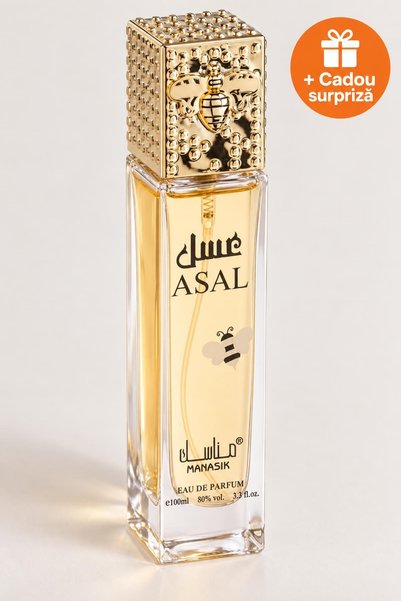 OferteTop Parfum Arăbesc Unisex Asal, Eau de Parfum 100 ml, Flacon Auriu cu C...