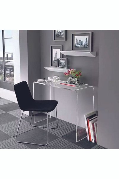 Baltaci Store Şeffaf Konsol Masa Pleksi Çalışma Masası ve Dresuar