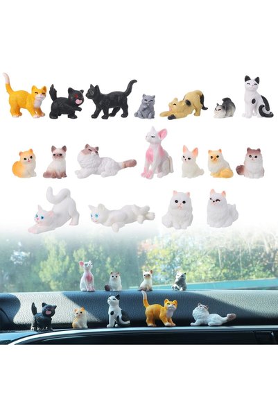 Generic 18 PCS Cat Car Interior Accessories Set, Cute Dashboard Decorations &...