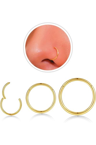 Generic 18g Nose Rings Hoop and 20g Nose Studs Sets for Women Men,Hypoallerge...