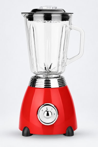 BLACK Blender electric BLACK, Roșu, Vas de Sticlă 1,5 L, 500 W