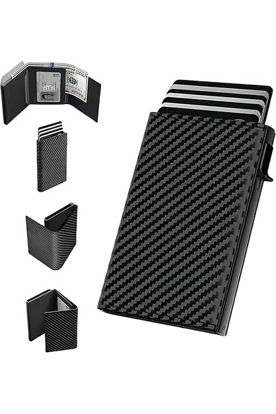 Generic Mens Wallet Card Holder - Pop Up Card Case, Top Grain Leather, RFID B...