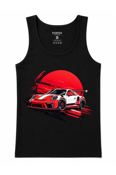 Rabona Fashion Redline Racing – Red and White GT3 Race Car and Japanese Sun-T...