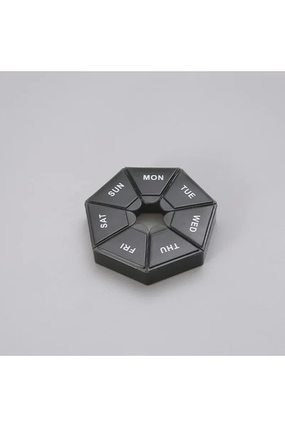 Choice 1pcs black 1/2/3Pcs A Week 7 Corners Pill Box Round 7 Boxes For One We...