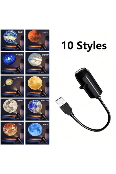 Choice Planet 10 Planet Moon Projector Light Romantic USB LED Night Light Bed...