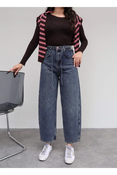 ESRAHELVACI Lace-up wide-leg barrel jeans