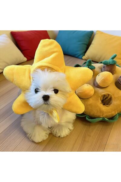 Choice B Funny Cat Cap Bear Plush Pet Head Cover Cute Cat Small Dog Winter Wa...