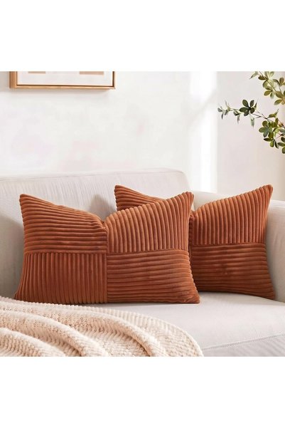 Generic عبوتان من أغطية الوسائد الزخرفية الطويلة المقاومة للصدأ مقاس 16x24 بو...