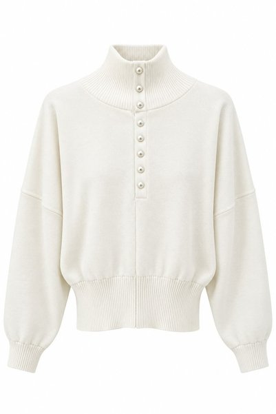 Pulli Collection Bele Oturan Dik Yaka Triko Bluz