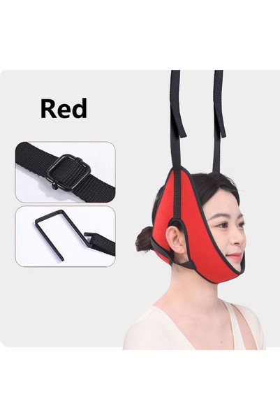 Choice جهاز شد الرقبة المعلق على الباب بتصميم مريح باللون الأحمر، حمالة تخفيف...